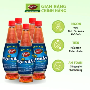 Bộ 5 chai Nước Mắm Barona 12 Độ Đạm 750ml - Tặng 500g Đường & 100g Bột Ngọt 2