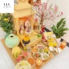 Bộ 5 chiếc bát dĩa hoa mặt trời sứ Bát Tràng cao cấp kèm khay mây giá 149.000₫ 2