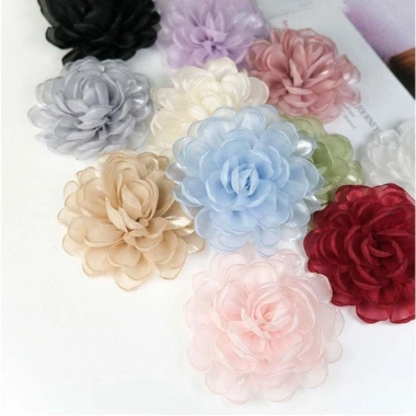 Bộ 5 chiếc hoa voan vải đốt cạnh nhân tạo handmade DIY - May táo, giá ưu đãi 114.480 4