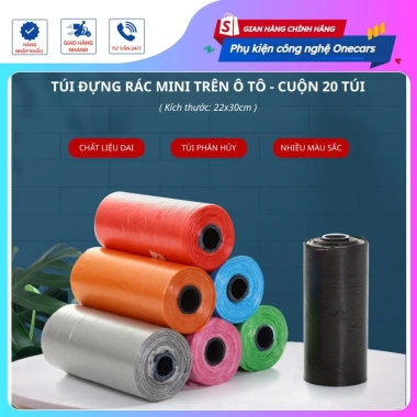 Bộ 5 Cuộn Túi Rác Mini Giá Ưu Đãi 12.000₫ - Phù Hợp Thùng Rác Ô Tô, Bàn Làm Việc, Văn Phòng