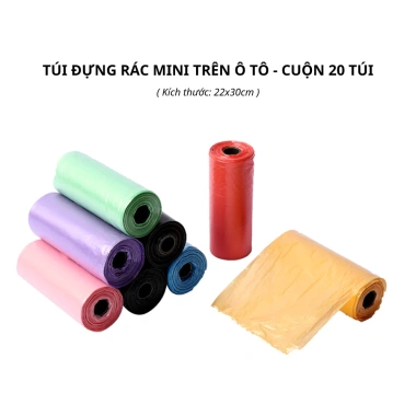 Bộ 5 Cuộn Túi Rác Mini Giá Ưu Đãi 12.000₫ - Phù Hợp Thùng Rác Ô Tô, Bàn Làm Việc, Văn Phòng