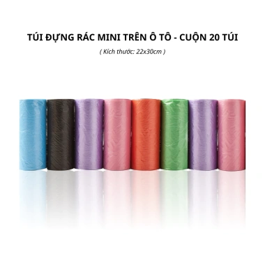 Bộ 5 Cuộn Túi Rác Mini Giá Ưu Đãi 12.000₫ - Phù Hợp Thùng Rác Ô Tô, Bàn Làm Việc, Văn Phòng