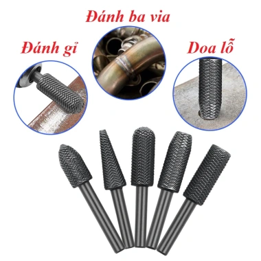 Bộ 5 đầu mài dũa 6mm đánh gỉ cốt - Đa năng cho kim loại mềm, gỗ, nhựa, giá ưu đãi 89.000₫ 3