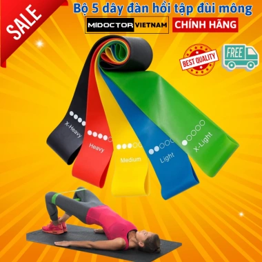 Bộ 5 Dây Đàn Hồi Kháng Lực MiDoctor - Chính Hãng, Đa Mức Kháng, Tăng Cường Tập Gym, Giá 85.000₫