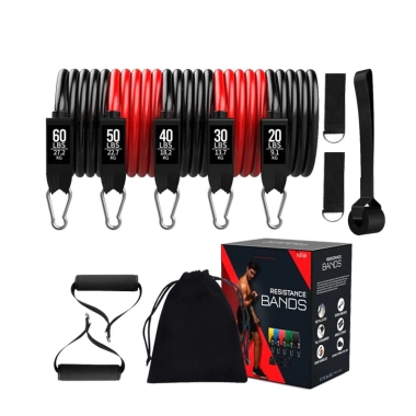 Bộ 5 dây kháng lực 250LBS tập full body, dụng cụ gym đa năng tại nhà, tăng sức mạnh, giảm cân, đảm bảo an toàn, phù hợp mọi cấp độ, chỉ 289.000₫