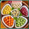 Bộ 5 đĩa hoa mặt trời kèm khay mây - Gốm sứ cao cấp, trang trí bàn ăn & mâm cúng, giá ưu đãi 360.000₫