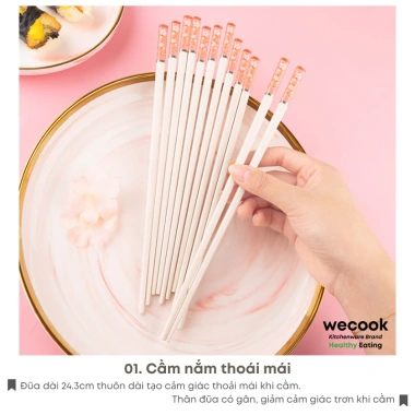 Bộ 5 Đôi Đũa Sợi Thủy Tinh Ion Bạc Kháng Khuẩn – Phong Cách Nhật Bản Hoa Anh Đào Màu Hổ Phách Cao Cấp – Giá 90.000₫