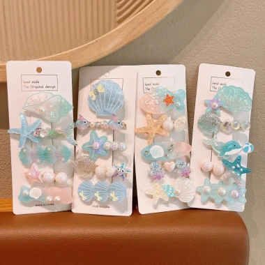 Bộ 5 kẹp tóc hình sao biển - Đậm màu đại dương cho công chúa nhỏ, giá chỉ 56.100₫ 7