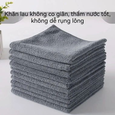 Bộ 5 khăn microfiber 30x30 – Siêu thấm không vết nước, lau bàn, rửa xe bền lâu 2