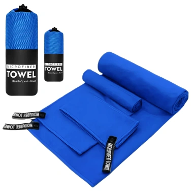 Bộ 5 miếng cắm trại microfiber - 2 túi lưới + 3 khăn chống cát nhẹ, lý tưởng đi bộ, du lịch biển - 224.640đ