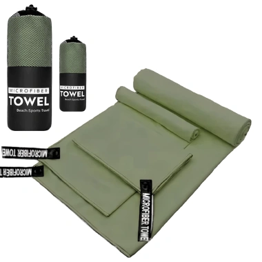Bộ 5 miếng cắm trại microfiber - 2 túi lưới + 3 khăn chống cát nhẹ, lý tưởng đi bộ, du lịch biển - 224.640đ