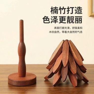 Bộ 5 miếng lót bát đĩa nồi cốc chén gỗ và đế bảo vệ bàn chống trơn giá 147.000đ