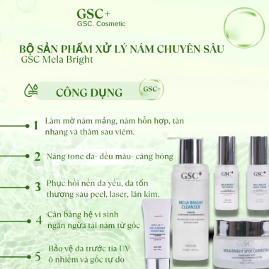 Bộ 5 món Mela Bright Hàn Quốc - Chăm sóc da nám, giảm tàn nhang, dưỡng sáng, phục hồi da, giảm giá 23% chỉ 3.6 triệu
