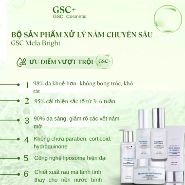 Bộ 5 món Mela Bright Hàn Quốc - Chăm sóc da nám, giảm tàn nhang, dưỡng sáng, phục hồi da, giảm giá 23% chỉ 3.6 triệu 3 Bộ 5 món Mela Bright Hàn Quốc - Chăm sóc da nám, giảm tàn nhang, dưỡng sáng, phục hồi da, giảm giá 23% chỉ 3.6 triệu 3
