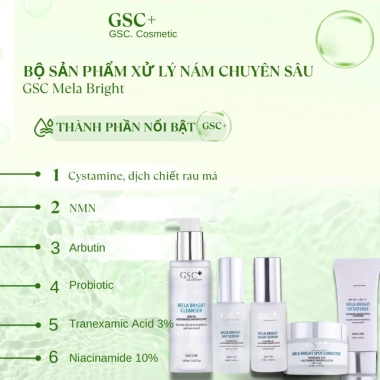 Bộ 5 món Mela Bright Hàn Quốc - Chăm sóc da nám, giảm tàn nhang, dưỡng sáng, phục hồi da, giảm giá 23% chỉ 3.6 triệu