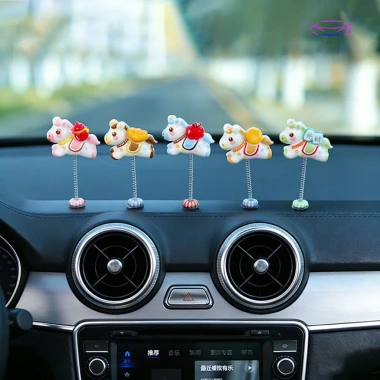 Bộ 5 ngựa thần tài may mắn 2.026 xe hơi lò xo lắc lư, kèm keo, chỉ 25.000đ 2