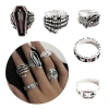 Bộ 5 Nhẫn Móc Thắt Lưng Đầu Lâu Kim Loại Bạc - Phong Cách Gothic, Giá chỉ 62.732₫ 2