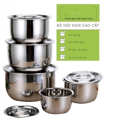 Bộ 5 nồi inox cao cấp My Home 16-24cm - Thiết kế bền bỉ, giá ưu đãi 116.500đ 9 Bộ 5 nồi inox cao cấp My Home 16-24cm - Thiết kế bền bỉ, giá ưu đãi 116.500đ 9