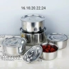Bộ 5 nồi inox không quai, thố & hộp tròn - Xếp gọn, dùng bếp từ, giá chỉ 125k 4