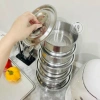 Bộ 5 nồi inox không tai không quai nắp đậy 15-24cm Giá chỉ 155.000 VNĐ 5