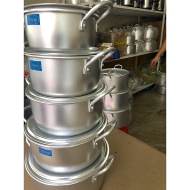 Bộ 5 Nồi Nhôm Gia Đình 16-24cm Dày Dặn Dẫn Nhiệt Nhanh Không Gỉ 295.000 VND