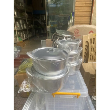 Bộ 5 Nồi Nhôm Gia Đình 16-24cm Dày Dặn Dẫn Nhiệt Nhanh Không Gỉ 295.000 VND