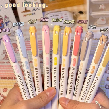 Bộ 5 Sáng Tạo Hai Đầu Gradient Highlighter - Dung tích lớn, chăm sóc mắt, bút nước DIY trang trí tạp chí, giảm giá 49k