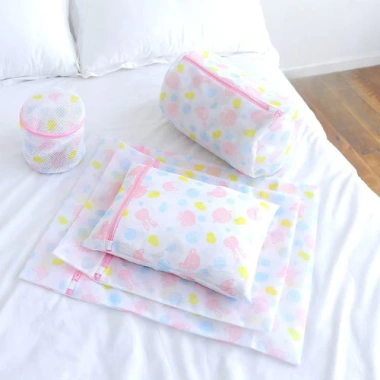 Bộ 5 Túi Giặt Quần Áo Đựng Áo Ngực, Đồ Lót, Khóa Kéo Tiện Lợi Khi Du Lịch