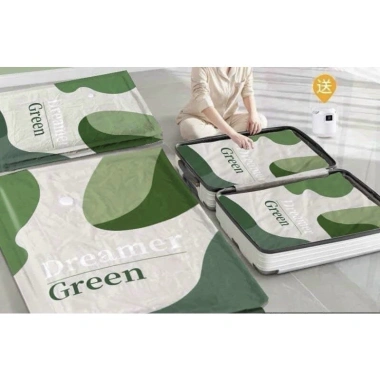 Bộ 5 túi hút chân không kèm bơm điện Đựng quần áo, chăn màn gọn gàng tiện lợi