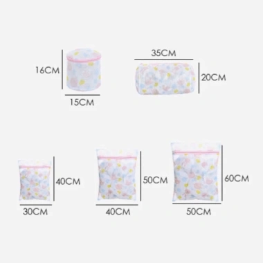 Bộ 5 túi lưới đựng đồ máy giặt đa hoạ tiết, size đa dạng - Giá chỉ 49.000đ