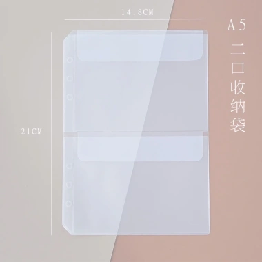 Bộ 5 túi PVC A5 A6 6 lỗ 4 ngăn, chất kết dính, bảo quản sổ tay, kế hoạch ngân sách 62.640₫ 7