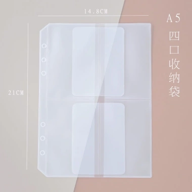 Bộ 5 túi PVC A5 A6 6 lỗ 4 ngăn, chất kết dính, bảo quản sổ tay, kế hoạch ngân sách 62.640₫ 9
