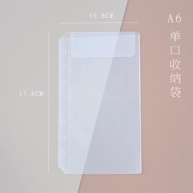 Bộ 5 túi PVC A5 A6 6 lỗ 4 ngăn, chất kết dính, bảo quản sổ tay, kế hoạch ngân sách 62.640₫ 10