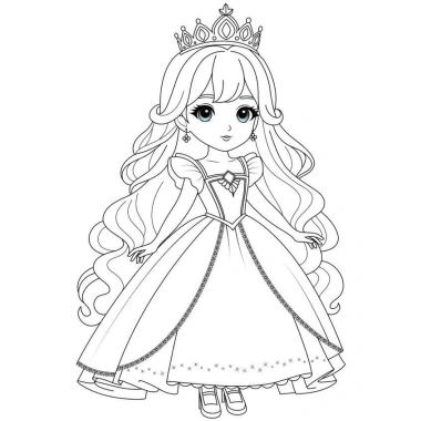 Bộ 50 Giấy Tranh Tô Màu Anime Chibi Công Chúa A4 A5 - Đồ chơi giáo dục, chỉ 15.000 VND 8