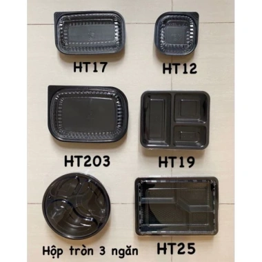 Bộ 50 khay hộp nhựa đế đen kèm nắp HT12 HT17 HT203 HT19 HT25 - Giá ưu đãi 55.000 VND