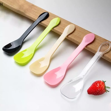 Bộ 50 Mini Nhựa Thìa Vàng Hồng - Thìa Thạch, Kem, Tráng Miệng, Khai Vị Dự Tiệc NS