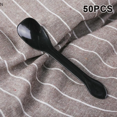 Bộ 50 Mini Nhựa Thìa Vàng Hồng - Thìa Thạch, Kem, Tráng Miệng, Khai Vị Dự Tiệc NS
