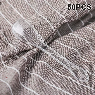 Bộ 50 Mini Nhựa Thìa Vàng Hồng - Thìa Thạch, Kem, Tráng Miệng, Khai Vị Dự Tiệc NS