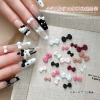 Bộ 50 móng tay hoạt hình nơ mèo Kitty nữ tính nhựa DIY dễ thương, trang trí