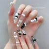 Bộ 50 móng tay hoạt hình nơ mèo Kitty nữ tính nhựa DIY dễ thương, trang trí 6