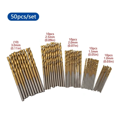 Bộ 50 mũi khoan HSS phụ kiện đa năng cho gỗ và kim loại - Giá ưu đãi 48.707₫