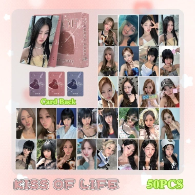 Bộ 50 Thẻ Laser KISS OF LIFE Photocards Holographic LOMO Card KPOP Album - Giá 57.200₫