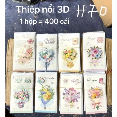 Bộ 50 thiệp 3D chúc mừng và phong bì ngày 8/3,20/10,20/11 - KT 21x11cm, 184.565 VND