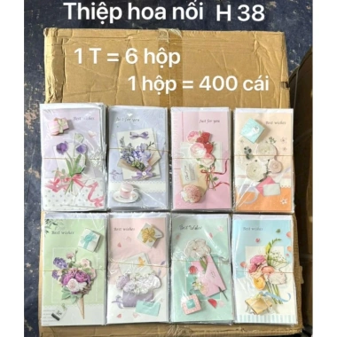 Bộ 50 thiệp 3D chúc mừng và phong bì ngày 8/3,20/10,20/11 - KT 21x11cm, 184.565 VND
