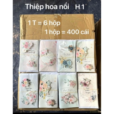 Bộ 50 thiệp 3D chúc mừng và phong bì ngày 8/3,20/10,20/11 - KT 21x11cm, 184.565 VND