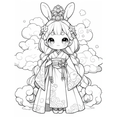 Bộ 50 Tờ Tranh Tô Màu Anime Chibi Bé Gái Cute Khổ A4 A5 - Giá chỉ 19.900 VND