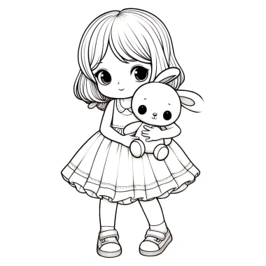 Bộ 50 Tờ Tranh Tô Màu Anime Chibi Bé Gái Cute Khổ A4 A5 - Giá chỉ 19.900 VND