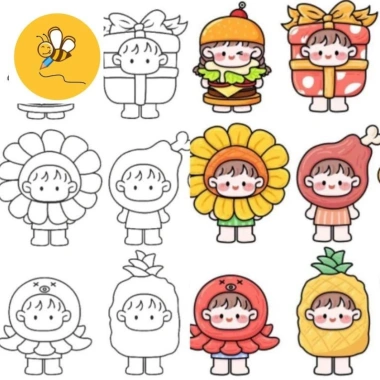 Bộ 50 Tờ Tranh Tô Màu Cute Dễ Thương cho Bé - Đồ chơi giấy TM527 12.500₫