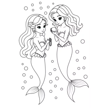 Bộ 50 Trang Tranh Tô Màu Công Chúa Cute Khổ A4-A5 - Phát Triển Sáng Tạo Bé
