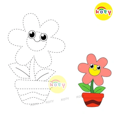 Bộ 50 Tranh Tập Vẽ Tô Màu Vẽ Theo Nét Đứt Nối Dấu Chấm cho Bé - Phát Triển Khiếu KOTY TM7.010
